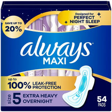 AlwaysMaxiExtraHeavyOvernightPadswithFlex-Wings_Unscented_Size5_54ct. - Brands For Less USA